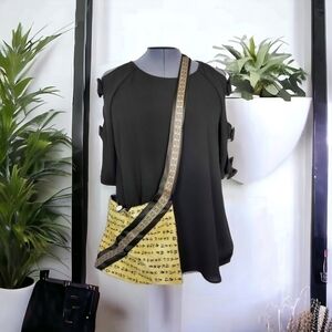 Handcrafted Crossbody Bag with Silk Tie Strap